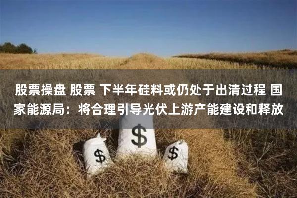 股票操盘 股票 下半年硅料或仍处于出清过程 国家能源局：将合理引导光伏上游产能建设和释放